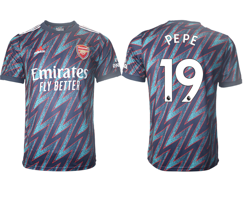 Men 2021-2022 Club Arsenal Second away aaa version blue #19 Soccer Jersey->arsenal jersey->Soccer Club Jersey